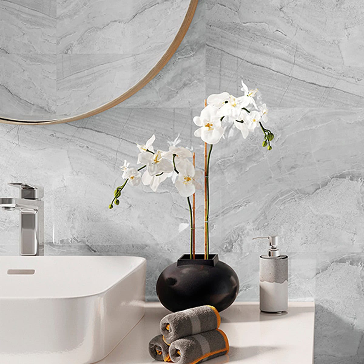 Πλακίδια Μπάνιου SPC VILO Ash Grey gloss