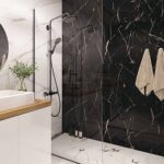 Πλακίδια Μπάνιου SPC VILO Calacatta Black gloss, 600 x 1200 x 4mm - Image 2