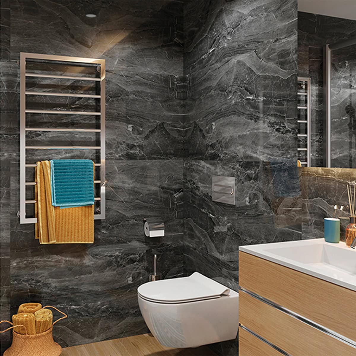 Πλακίδια Μπάνιου SPC VILO Dark Stone gloss