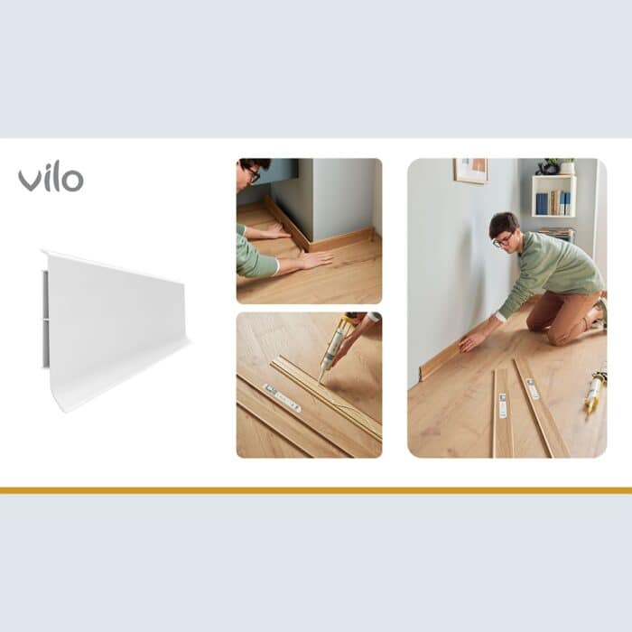 Σοβατεπί PVC Linela VILO 401 WHITE, 2000 x 80 x 16mm - Image 2