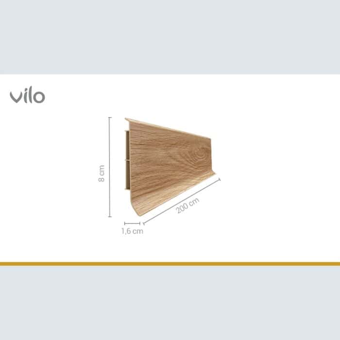 Σοβατεπί PVC Linela VILO 402 WELLINGTON OAK, 2000 x 80 x 16mm - Image 2