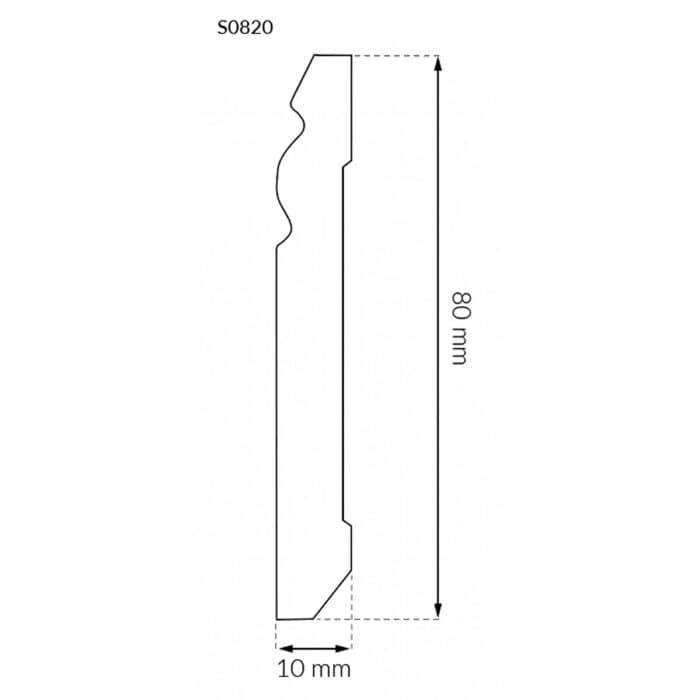 Σοβατεπί Πολυμερές ARBITON STIQ ST820 White, 2200 x 80 x 10mm - Image 2