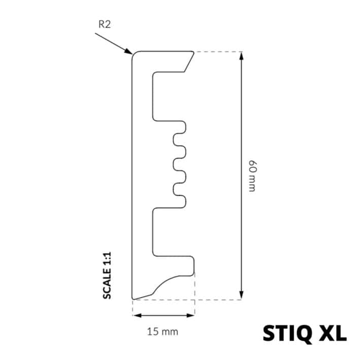 Σοβατεπί Πολυμερές ARBITON STIQ XL STX610 White, 2200 x 60 x 15mm - Image 2