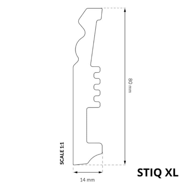 Σοβατεπί Πολυμερές ARBITON STIQ XL STX820 White, 2200 x 80 x 14mm - Image 2