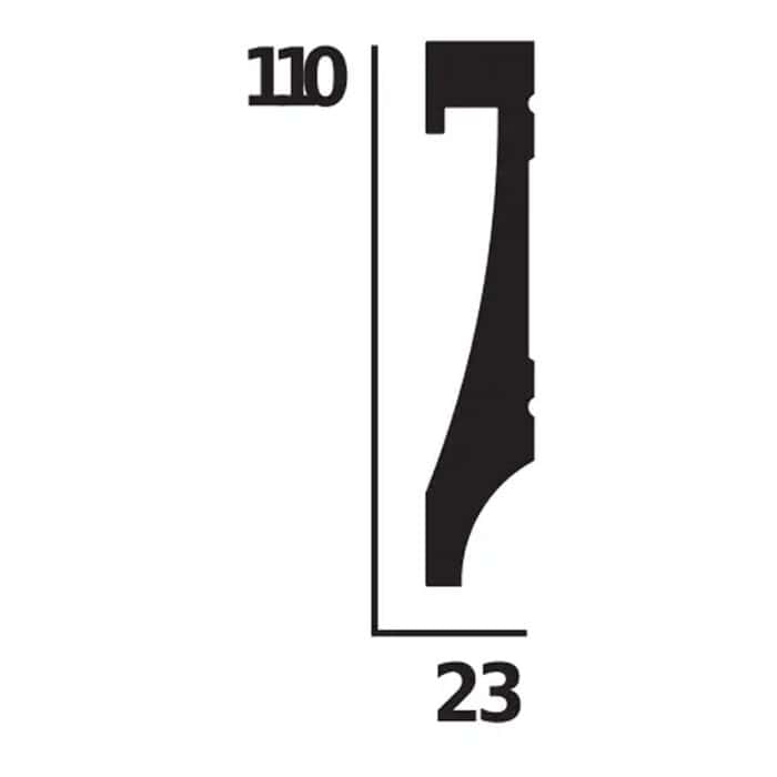 Σοβατεπί με Κρυφό Φωτισμό LED ASL-04, 2000 x 110 x 23mm - Image 2