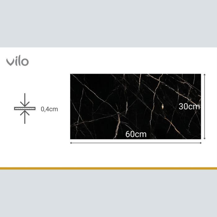 Πλακάκια Μπάνιου SPC VILO Calacatta Black, 300 x 600 x 4mm - Image 4