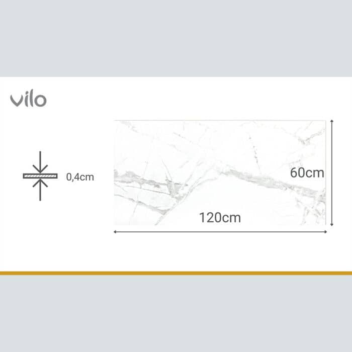 Πλακάκια Μπάνιου SPC VILO Calacatta snow, 600 x 1200 x 4mm - Image 5