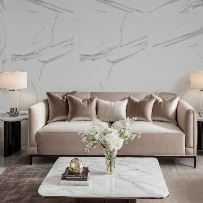 Πλακάκια Μπάνιου SPC VILO Calacatta White, 600 x 1200 x 4mm - Image 3