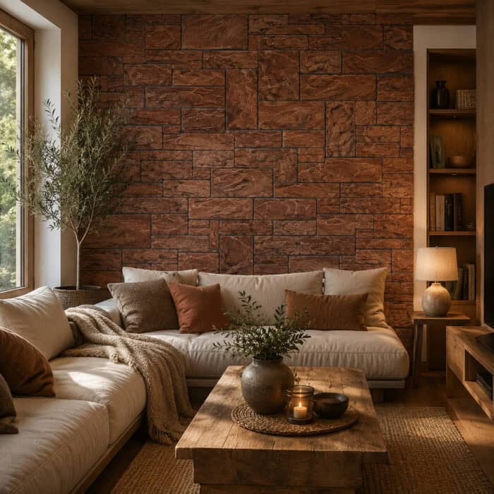3D PVC Πάνελ 2597 Sawn real brown, 977 x 496mm - Image 2