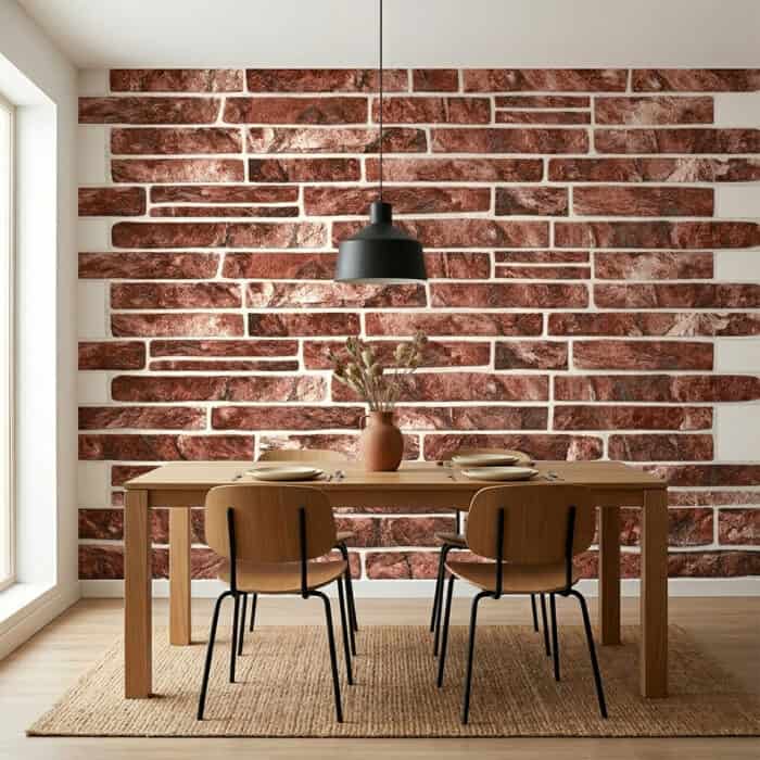 3D PVC Πάνελ 3617 Slate Red, 1030 x 496mm - Image 2