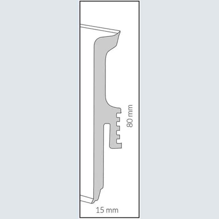 Σοβατεπί PVC Εύκαμπτο ARBITON VIGO 80 White 01, 2200 x 80 x 15mm - Image 2