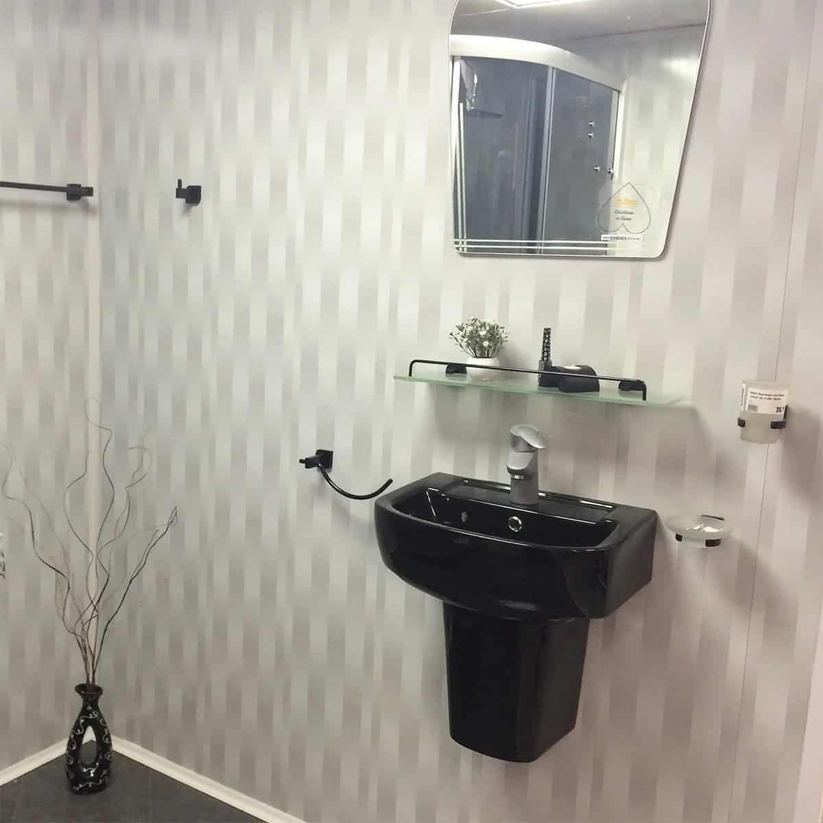 Πλαστική Επένδυση Ραμποτέ PVC DECOLINE 3D Effect Grey 2700 x 250 x 8mm