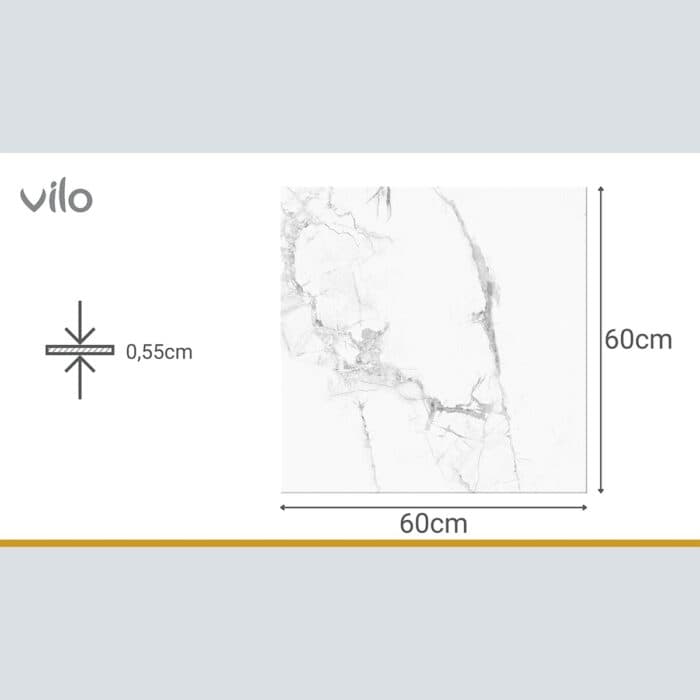 Βινυλικό Δάπεδο SPC VILO Calacatta Snow, 600 x 600 x 5.5mm 33/AC5 - Image 4