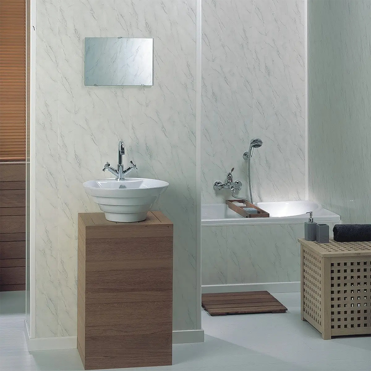 Πλαστική Επένδυση Ραμποτέ PVC Dumapan Marble grey 2600 x 250 x 10mm