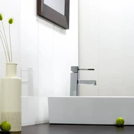 Πλαστική Επένδυση Ραμποτέ PVC Dumapan Λευκό Gloss με αρμό 4000 x 250 x 10mm