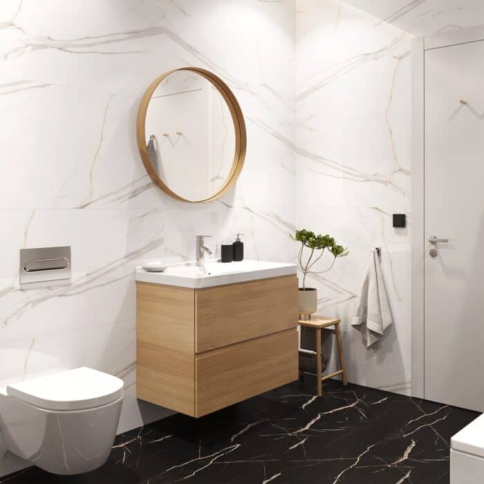 Βινυλικό Δάπεδο SPC VILO Calacatta Black, 600 x 600 x 5.5mm 33/AC5 - Image 3