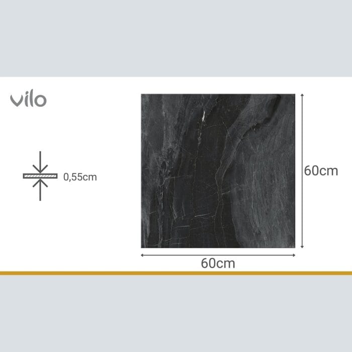 Βινυλικό Δάπεδο SPC VILO Dark Stone, 600 x 600 x 5.5mm 33/AC5 - Image 4