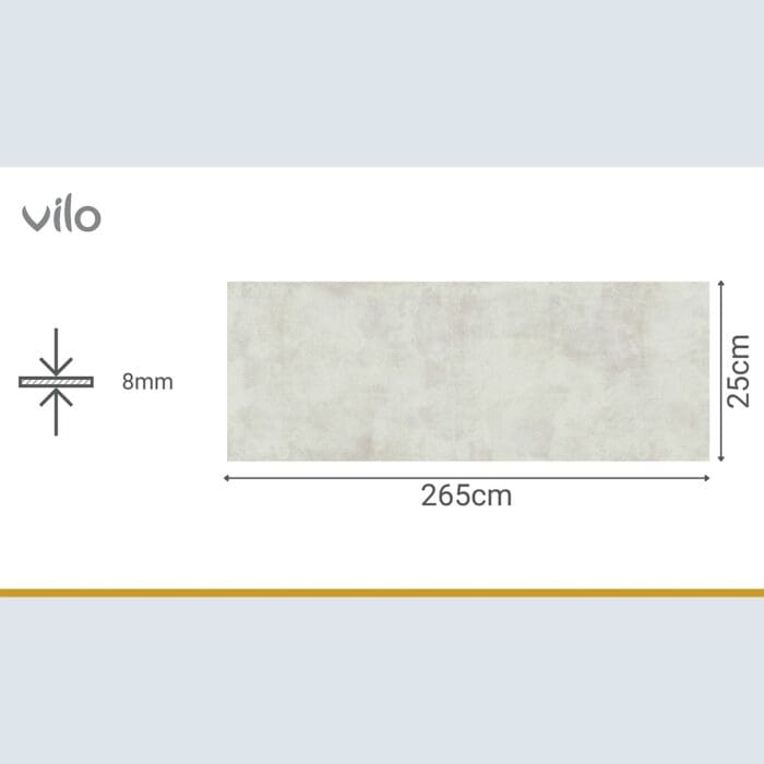 Πλαστική Επένδυση Ραμποτέ PVC VILO Askot Grey, 2650 x 250 x 8mm - Image 3