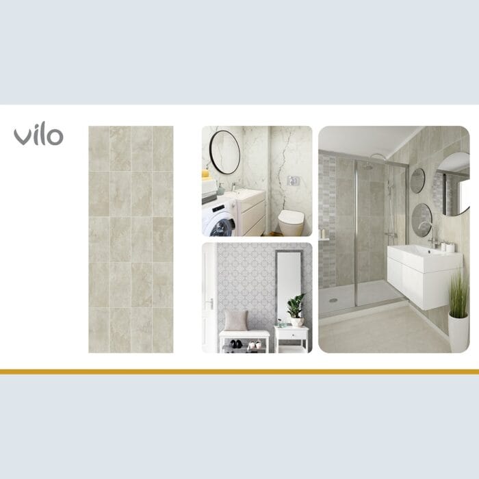 Πλαστική Επένδυση Ραμποτέ PVC VILO Beige Marble, 2650 x 250 x 8mm - Image 4