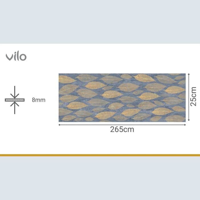 Πλαστική Επένδυση Ραμποτέ PVC VILO Blue Magnolia, 2650 x 250 x 8mm - Image 3