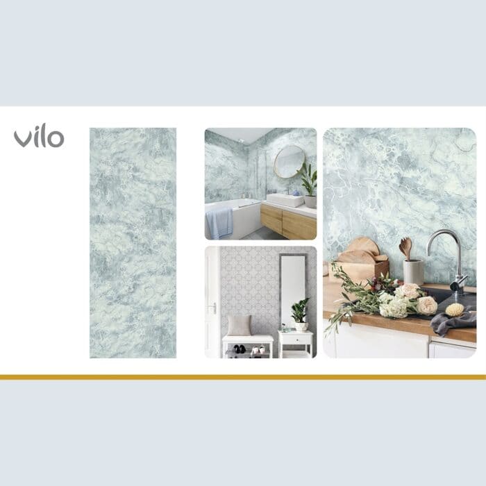 Πλαστική Επένδυση Ραμποτέ PVC VILO Blue Marble, 2650 x 250 x 8mm - Image 4