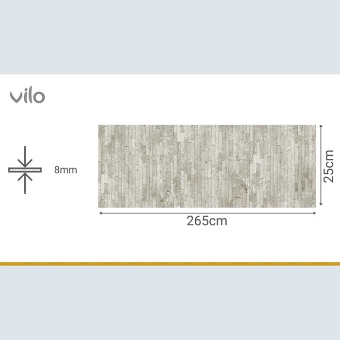 Πλαστική Επένδυση Ραμποτέ PVC VILO Brick Vintage, 2650 x 250 x 8mm - Image 3
