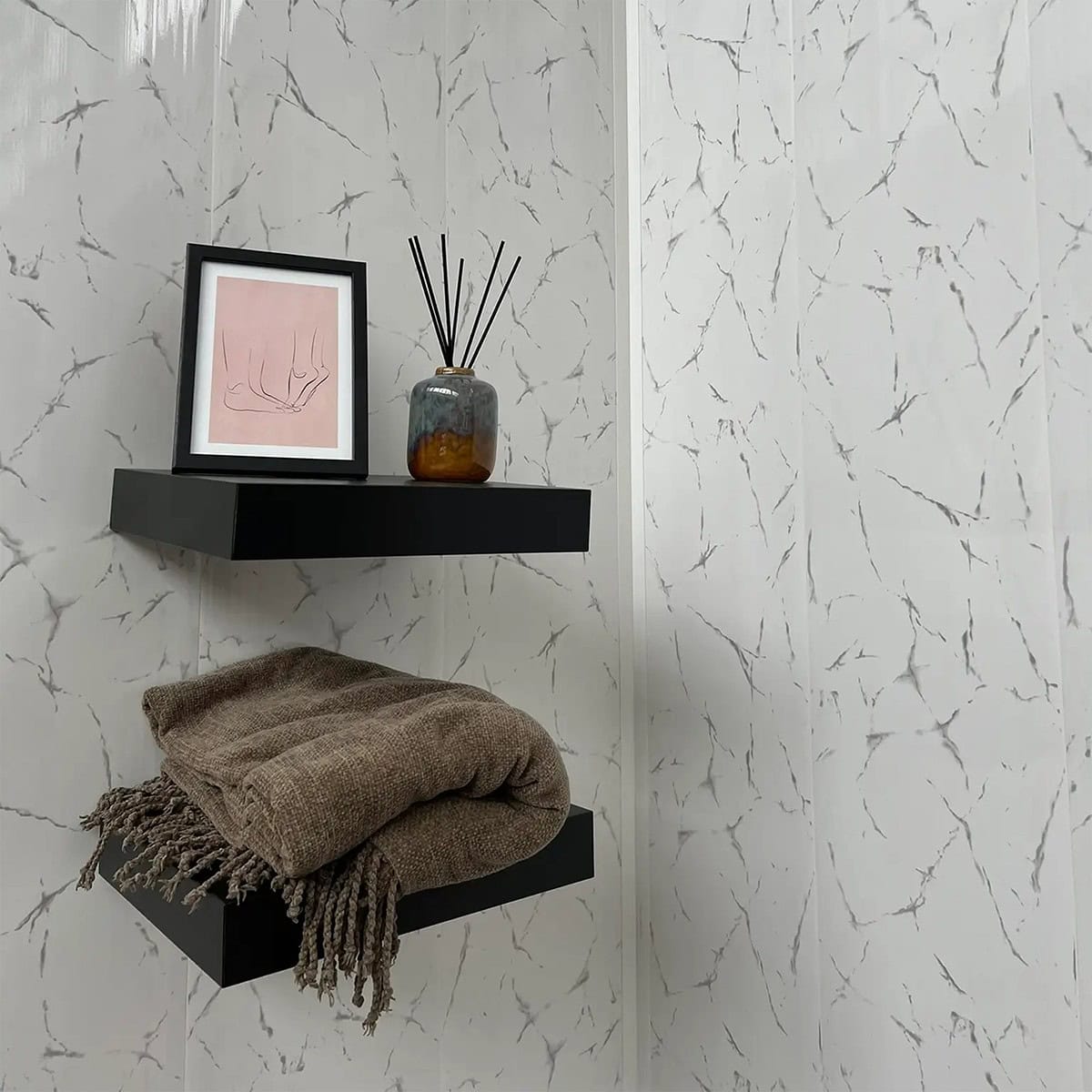 Πλαστική Επένδυση Ραμποτέ PVC DECOLINE 3D Carrara 2700 x 250 x 8mm