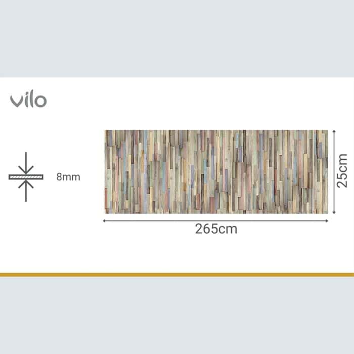 Πλαστική Επένδυση Ραμποτέ PVC VILO Colour Wood, 2650 x 250 x 8mm - Image 3