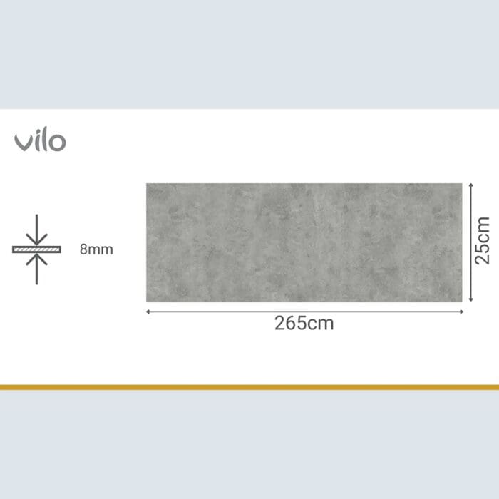 Πλαστική Επένδυση Ραμποτέ PVC VILO Concrete Stone, 2650 x 250 x 8mm - Image 3