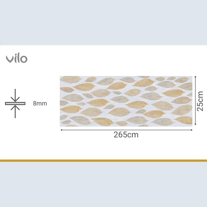 Πλαστική Επένδυση Ραμποτέ PVC VILO Gold Magnolia, 2650 x 250 x 8mm - Image 3