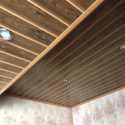 Πλαστική Επένδυση Ραμποτέ PVC DECOLINE Golden oak με αρμό 3000 x 200 x 8mm