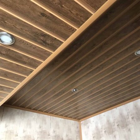 Πλαστική Επένδυση Ραμποτέ PVC DECOLINE Golden oak με αρμό 3000 x 200 x 8mm