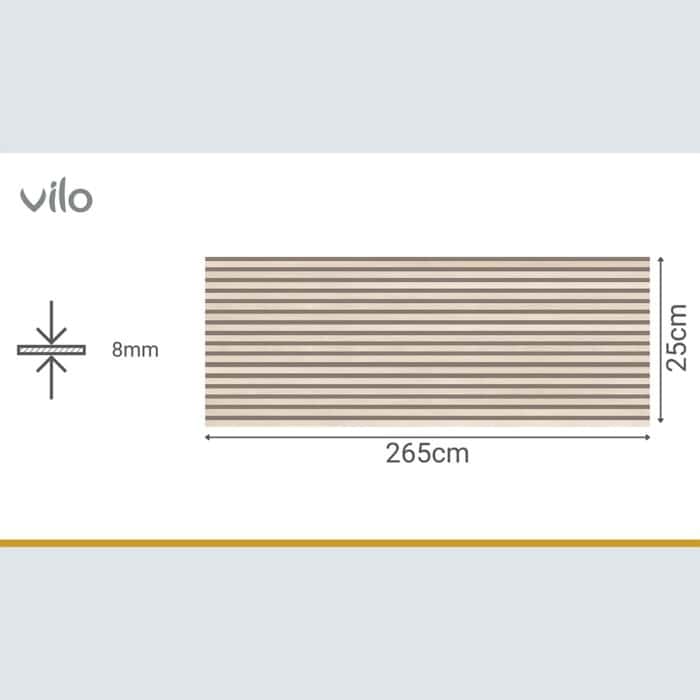Πλαστική Επένδυση Ραμποτέ PVC VILO L. Lamella Medium, 2650 x 250 x 8mm - Image 3