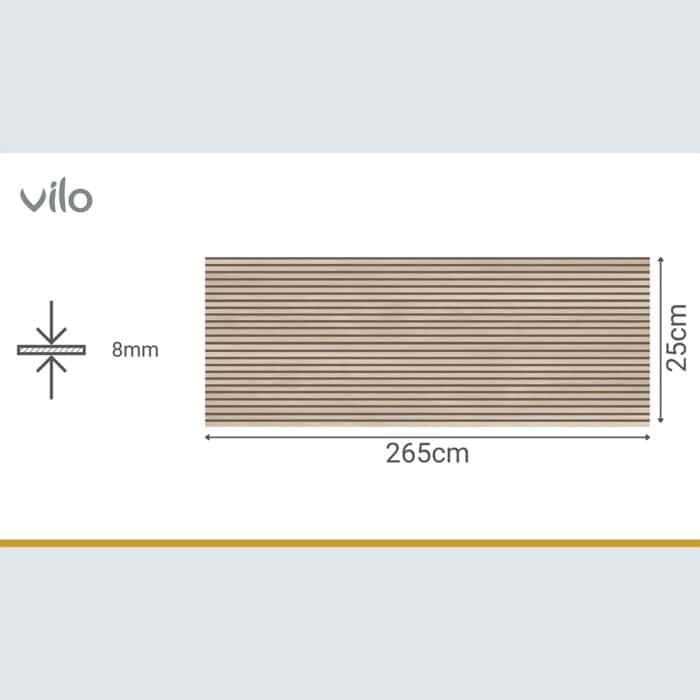 Πλαστική Επένδυση Ραμποτέ PVC VILO L. Lamella Small, 2650 x 250 x 8mm - Image 3