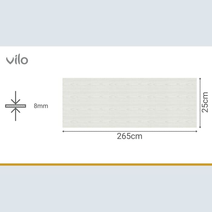 Πλαστική Επένδυση Ραμποτέ PVC VILO Light Wood, 2650 x 250 x 8mm - Image 3