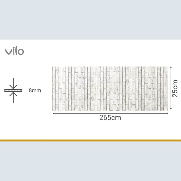 Πλαστική Επένδυση Ραμποτέ PVC VILO Loft Brick, 2650 x 250 x 8mm - Image 4
