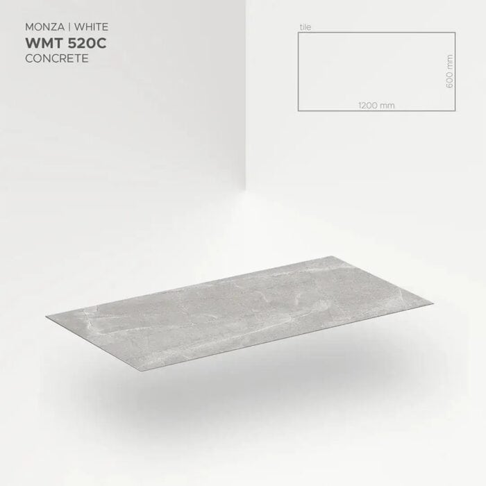 Πλακίδια Μπάνιου SPC ARBITON - Modee tiles Monza white concrete, 600 x 1200 x 4mm - Image 3