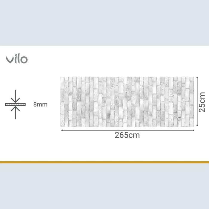 Πλαστική Επένδυση Ραμποτέ PVC VILO Ornament Brick, 2650 x 250 x 8mm - Image 3