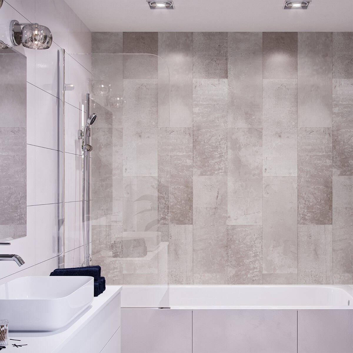 Πλαστική Επένδυση Ραμποτέ PVC VILO Piedra Pastello, 2650 x 250 x 8mm