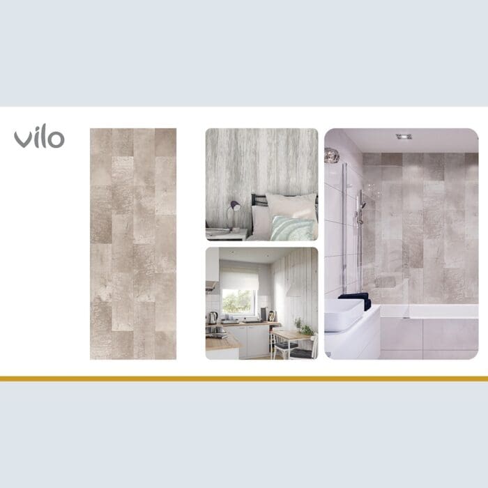 Πλαστική Επένδυση Ραμποτέ PVC VILO Piedra Pastello, 2650 x 250 x 8mm - Image 4