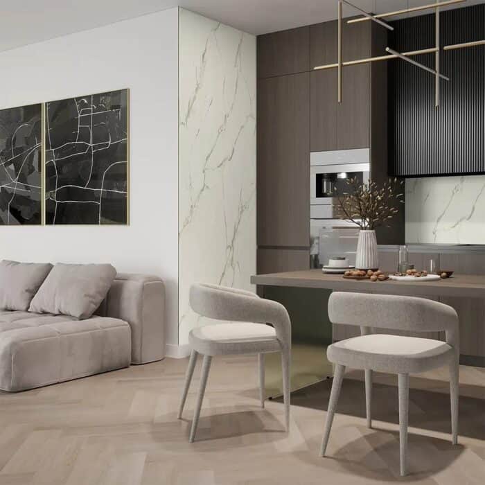 Πλακίδια Μπάνιου SPC ARBITON - Modee tiles Pietra Santa white, 600 x 1200 x 4mm - Image 2