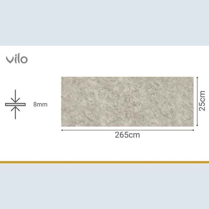 Πλαστική Επένδυση Ραμποτέ PVC VILO Stone Master, 2650 x 250 x 8mm - Image 3