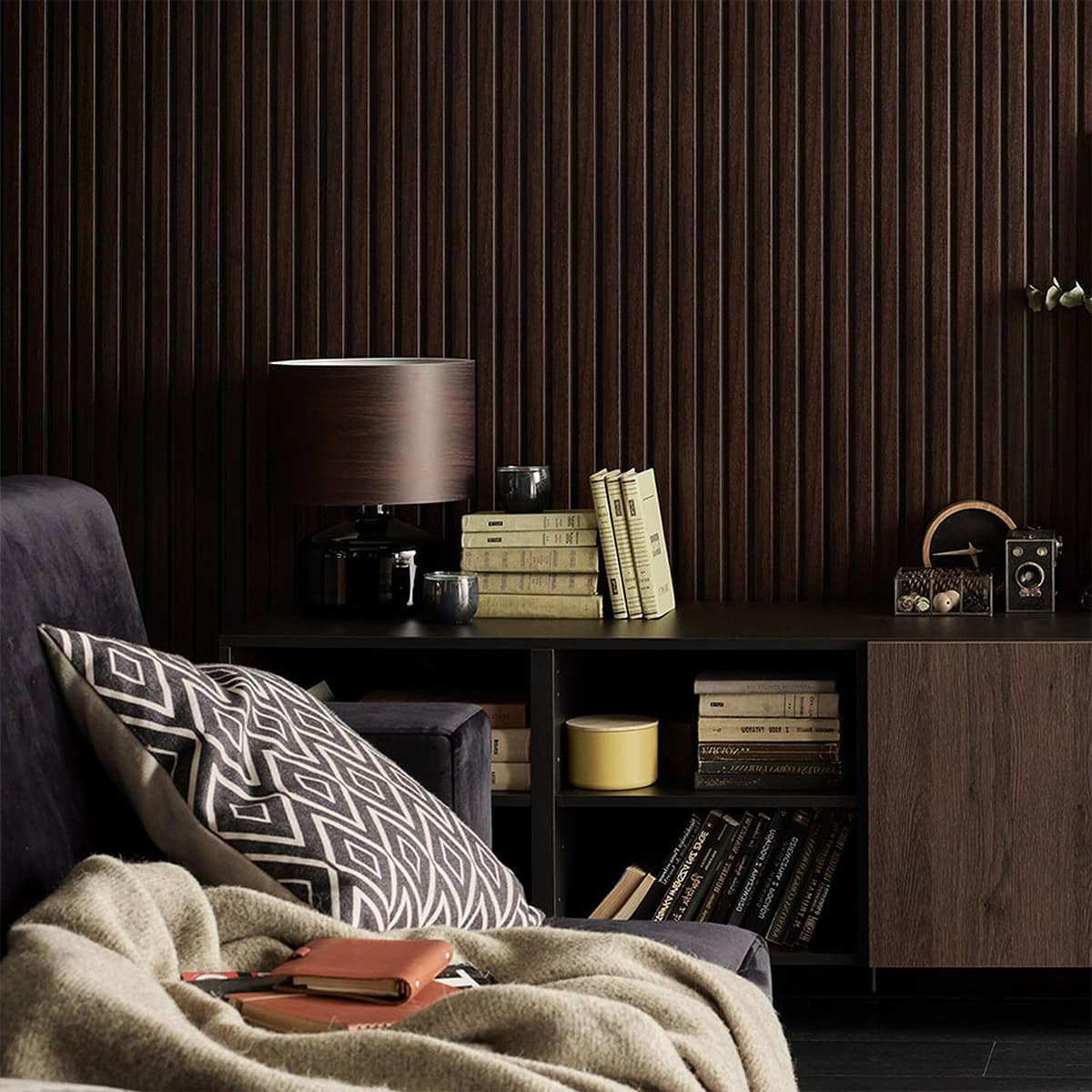 3D Πάνελ τοίχου Linerio L-Line Chocolate 2650 x 122 x 21mm