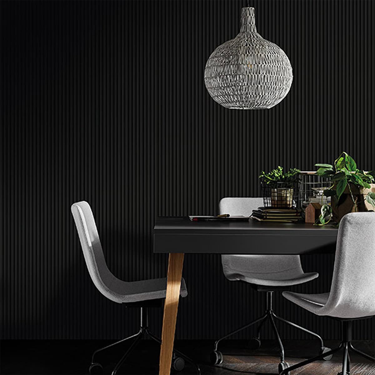 3D Πάνελ τοίχου Linerio S-Line Black 2650 x 122 x 12mm