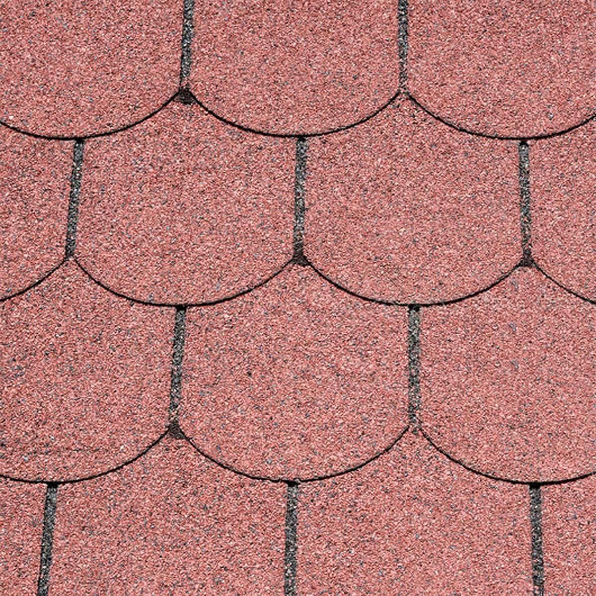 Ασφαλτικό Κεραμίδι Κόκκινο Ημικυκλικό 9 Kg/m²
