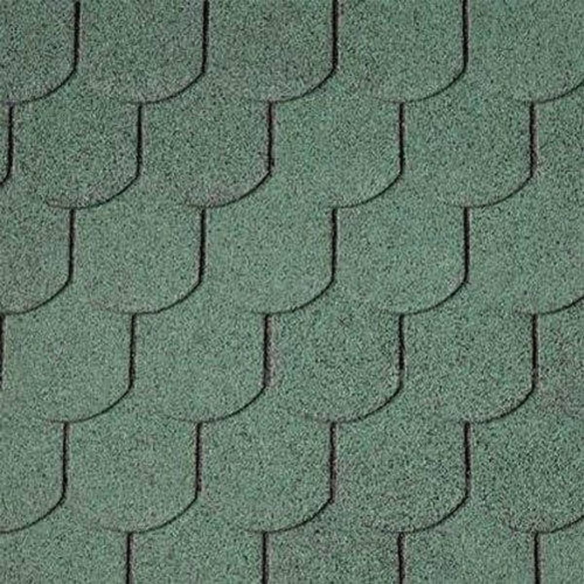 Ασφαλτικό Κεραμίδι Πράσινο Ημικυκλικό 9 Kg/m²