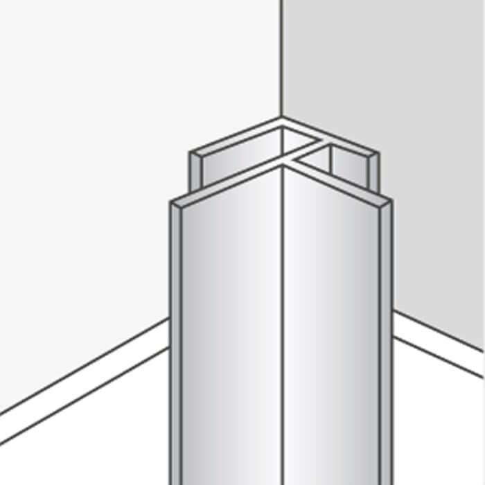 Εξωτερική/Εσωτερική γωνία Αλουμινίου Dumawall μαύρη, 2600 x 15mm - Image 2