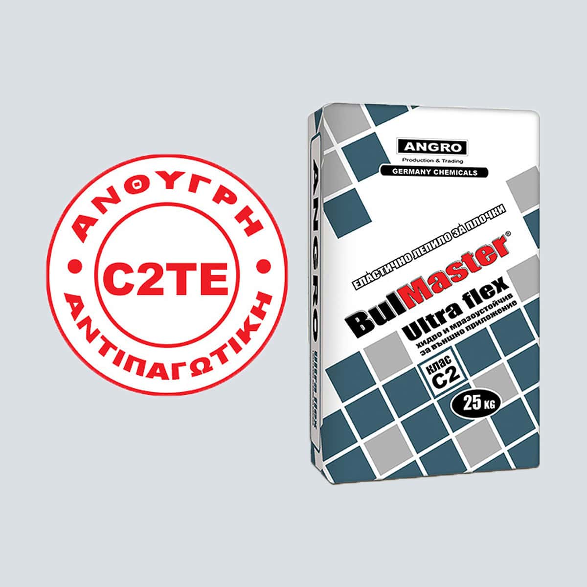 Ελαστική κόλλα πλακιδίων ANGRO BULMASTER ULTRAFLEX C2TE 25Kg