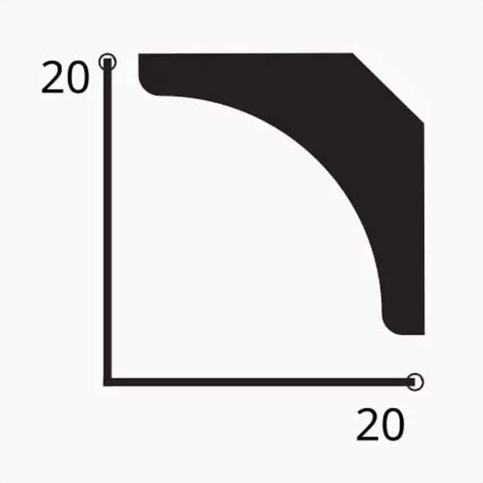 Κορνίζα οροφής HDPS DECOLUX AK-002, 2m x 20mm x 20mm - Image 2