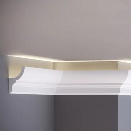 Κορνίζα οροφής με κρυφό φωτισμό HDPS DECOLUX LED ACL-005, 2m x 72mm x 41mm - διακοσμητική κορνίζα από φελιζόλ